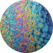 CBS Dichroic Coating Cool Lava Pattern on Clear Ripple  Glass COE96
