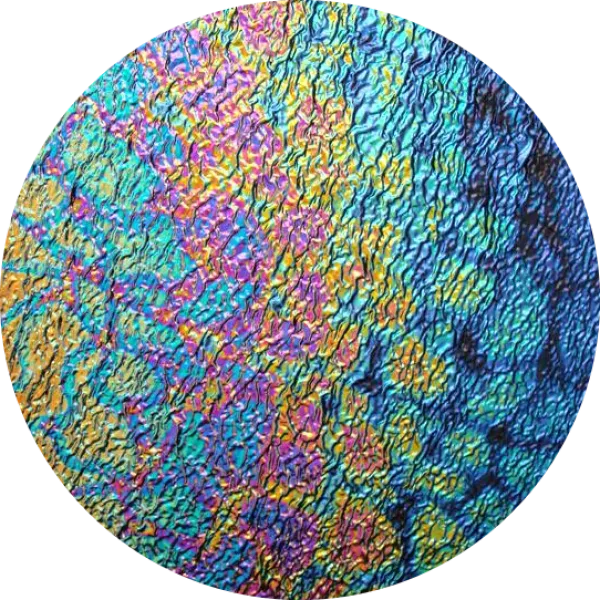 CBS Dichroic Coating Cool Lava Pattern on Clear Ripple  Glass COE96