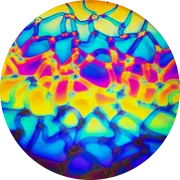 CBS Dichroic Coating Cool Lava Pattern on Thin Clear  Glass COE96