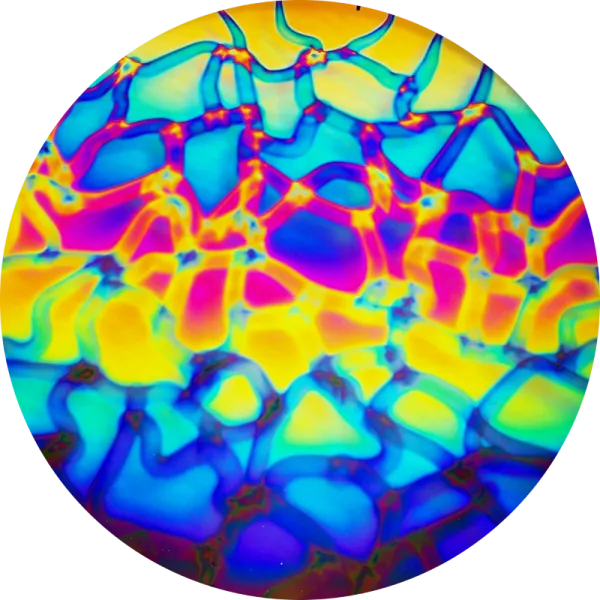 CBS Dichroic Coating Cool Lava Pattern on Thin Clear  Glass COE96