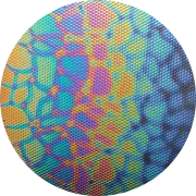 CBS Dichroic Coating Cool Lava Pattern on Thin Clear Radium  Glass COE96