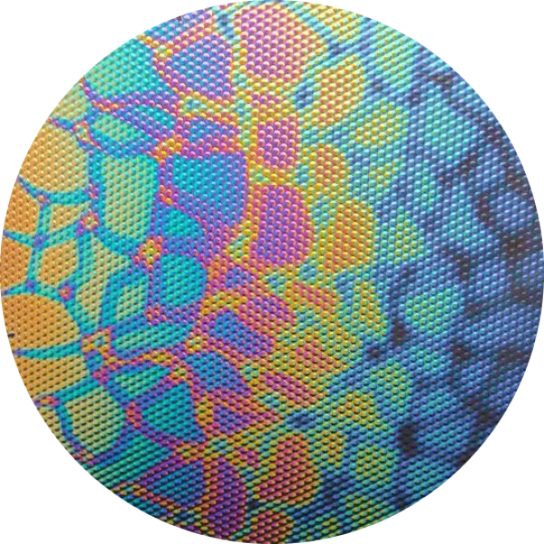CBS Dichroic Coating Cool Lava Pattern on Thin Clear Radium  Glass COE96