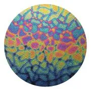 CBS Dichroic Coating Cool Lava Pattern on Wissmach Thin Black Matrix Textured Glass COE90