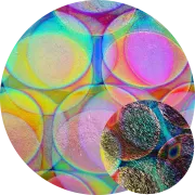CBS Dichroic Coating Crinklized Balloons 3 Pattern on Thin Black  Glass COE96