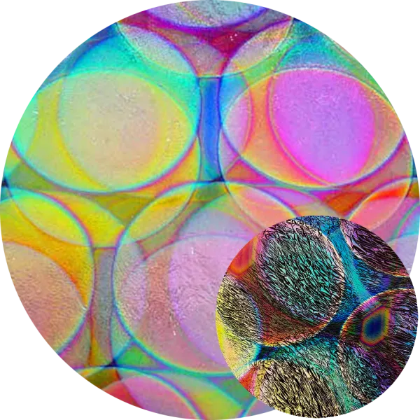 CBS Dichroic Coating Crinklized Balloons 3 Pattern on Thin Black  Glass COE96
