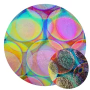 CBS Dichroic Coating Crinklized Balloons 3 Pattern on Thin Clear Glass COE90
