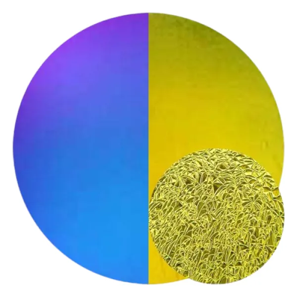 CBS Dichroic Coating Crinklized Blue/ Gold on Thin Clear Glass COE90
