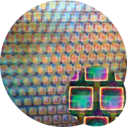 CBS Dichroic Coating Crinklized Boxes 2 Pattern on Thin Black Glass COE90
