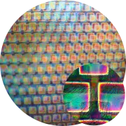 CBS Dichroic Coating Crinklized Boxes 2 Pattern on Thin Black  Glass COE96