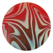 CBS Dichroic Coating Crinklized Candy Apple Red on Licorice OpalArt Glass COE96