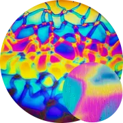 CBS Dichroic Coating Crinklized Cool Lava Pattern on Thin Black  Glass COE96