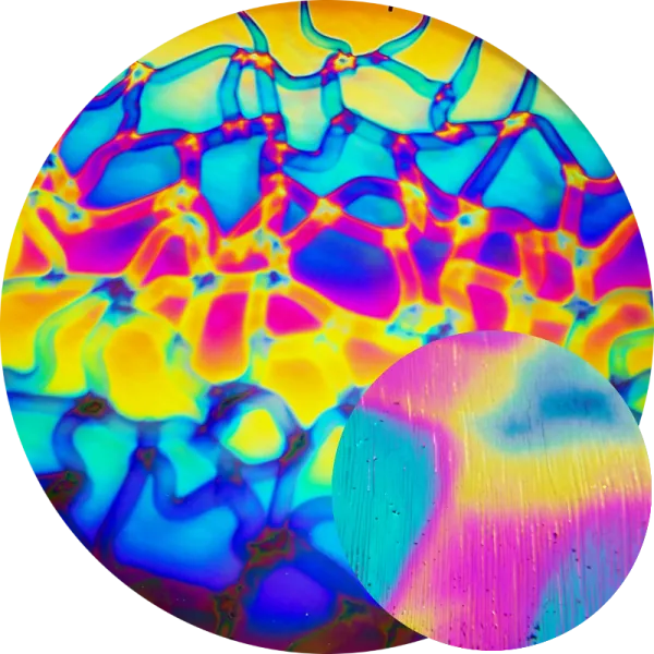 CBS Dichroic Coating Crinklized Cool Lava Pattern on Thin Black  Glass COE96
