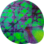 CBS Dichroic Coating Crinklized Emerald Pixie Stix Pattern on Thin Black Glass COE90