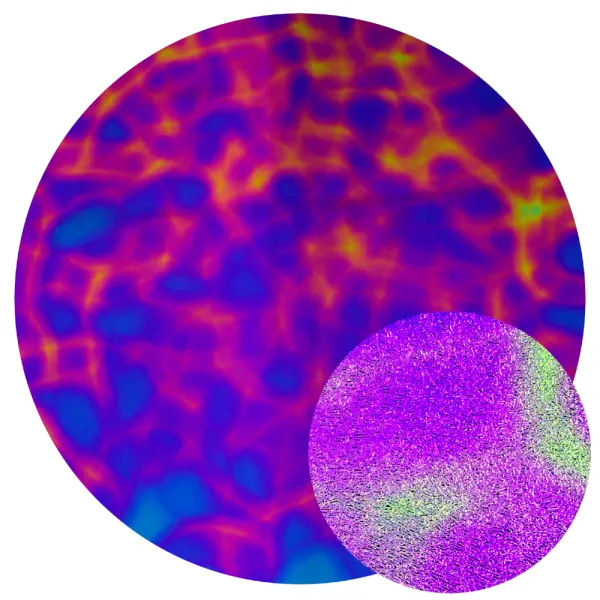 CBS Dichroic Coating Crinklized Green/ Magenta Blue Aurora Borealis Pattern on Thin Clear Glass COE90