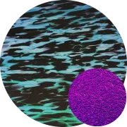 CBS Dichroic Coating Crinklized Green/ Magenta Blue on Spirit Murano Glass COE96