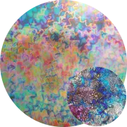 CBS Dichroic Coating Crinklized Mixture Corkscrews Pattern on Thin Clear  Glass COE96