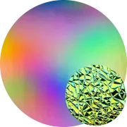 CBS Dichroic Coating Crinklized Mixture on Thin Clear Glass  COE96