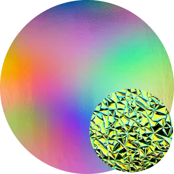 CBS Dichroic Coating Crinklized Mixture on Thin Clear Glass  COE96