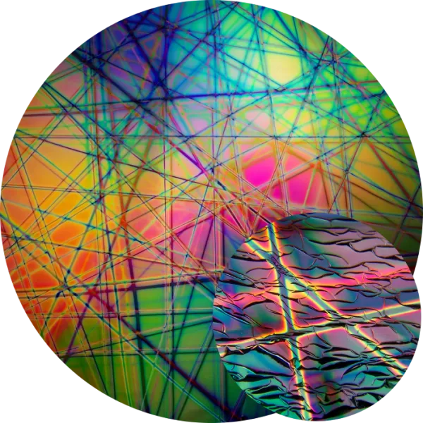 CBS Dichroic Coating Crinklized Mixture Pixie Stix Pattern on Thin Black  Glass COE96