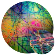 CBS Dichroic Coating Crinklized Mixture Pixie Stix Pattern on Thin Clear Glass COE90
