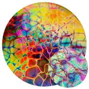CBS Dichroic Coating Crinklized Mixture Reptilian Pattern on Thin Clear Glass COE90