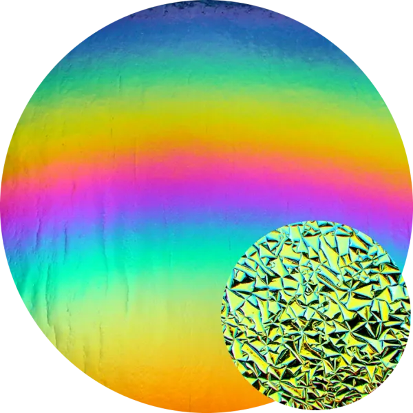 CBS Dichroic Coating Crinklized Rainbow 2 on Thin Black Glass COE90