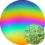 CBS Dichroic Coating Crinklized Rainbow 2 on Thin Clear Glass COE90