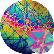 CBS Dichroic Coating Crinklized Rainbow 2 Pixie Stix Pattern on Thin Clear  Glass COE96