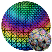 CBS Dichroic Coating Crinklized Rainbow Geodesic Pattern on Thin Clear Glass COE90
