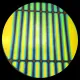 CBS Dichroic Coating Cyan/ Copper 1.5 Stripes Pattern on Thin Black Glass COE90