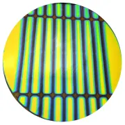 CBS Dichroic Coating Cyan/ Copper 1.5 Stripes Pattern on Thin Black Glass COE90