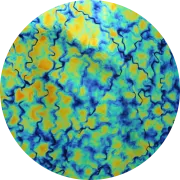 CBS Dichroic Coating Cyan/ Copper Fusion Pattern on Thin Clear Glass COE96