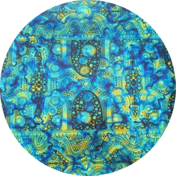CBS Dichroic Coating Cyan/ Copper Fusion with Stell Original Pattern Glass COE96