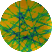 CBS Dichroic Coating Cyan/ Copper Pixie Stix Pattern on Thin Clear Glass COE96