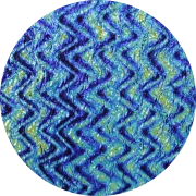 CBS Dichroic Coating Cyan/ Copper Twizzle Pattern on Black Ripple Glass COE96
