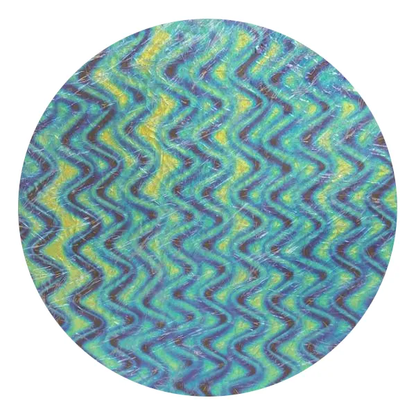 CBS Dichroic Coating Cyan/ Copper Twizzle Pattern on Clear Bits Glass COE90