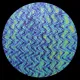 CBS Dichroic Coating Cyan/ Copper Twizzle Pattern on Clear Ripple Glass COE96