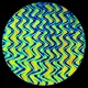 CBS Dichroic Coating Cyan/ Copper Twizzle Pattern on Thin Clear Glass COE96