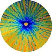 CBS Dichroic Coating Cyan/ Copper Voltage Pattern on Thin Clear Glass COE96