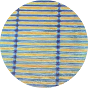 CBS Dichroic Coating Cyan/ Dark Dark Red 3/4  Stripes Pattern on Oceanside Clear Cord Texture Glass COE96