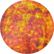 CBS Dichroic Coating Cyan/ Dark Dark Red Aurora Borealis with Stell Sundials Pattern Glass COE96