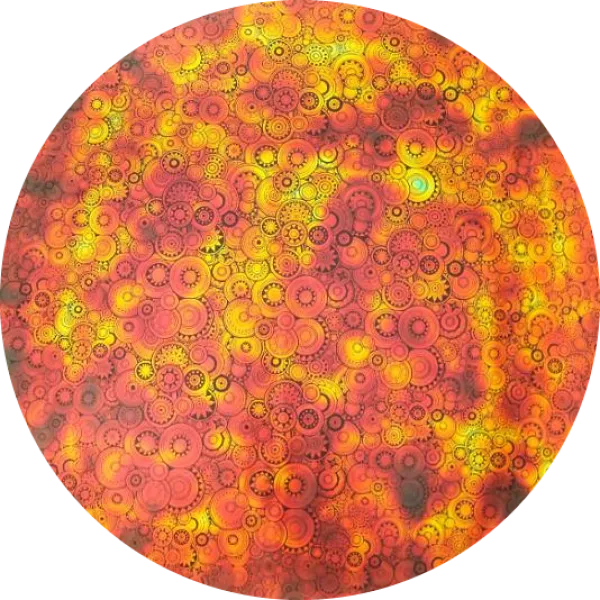 CBS Dichroic Coating Cyan/ Dark Dark Red Aurora Borealis with Stell Sundials Pattern Glass COE96