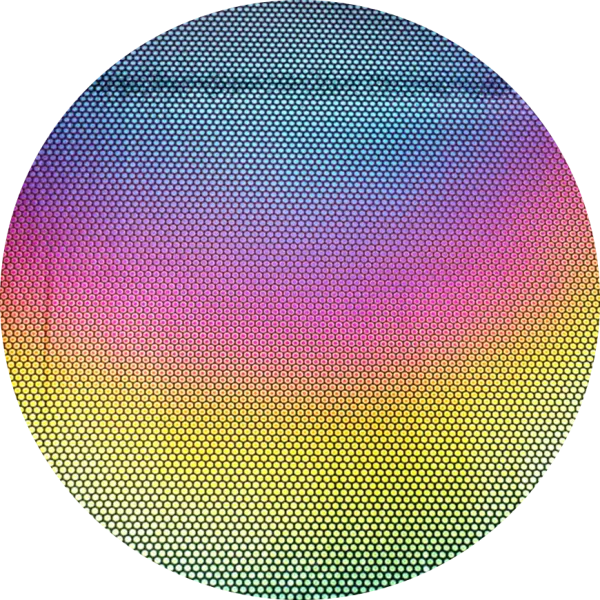 CBS Dichroic Coating Dot 2 Pattern on Thin Black Glass COE90