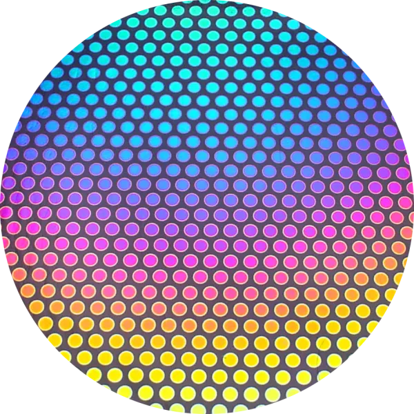 CBS Dichroic Coating Dot 3 Pattern on Thin Black Glass COE90