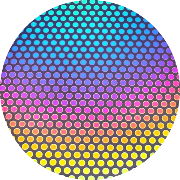CBS Dichroic Coating Dot 3 Pattern on Thin Black  Glass COE96