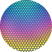 CBS Dichroic Coating Dot 3 Pattern on Thin Clear Glass COE90