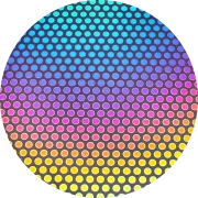 CBS Dichroic Coating Dot 3 Pattern on Thin Clear  Glass COE96