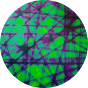 CBS Dichroic Coating Emerald Green Pixie Stix Pattern on thin Clear Glass COE96