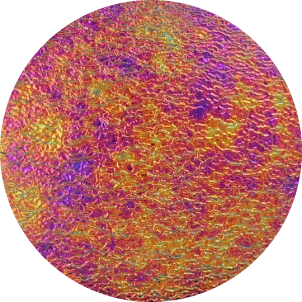 CBS Dichroic Coating Green/ Magenta Aurora Borealis Pattern on Clear Ripple Glass COE96