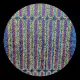 CBS Dichroic Coating Green/ Magenta Blue 1.5 Stripes Pattern on Clear Ripple Glass COE90